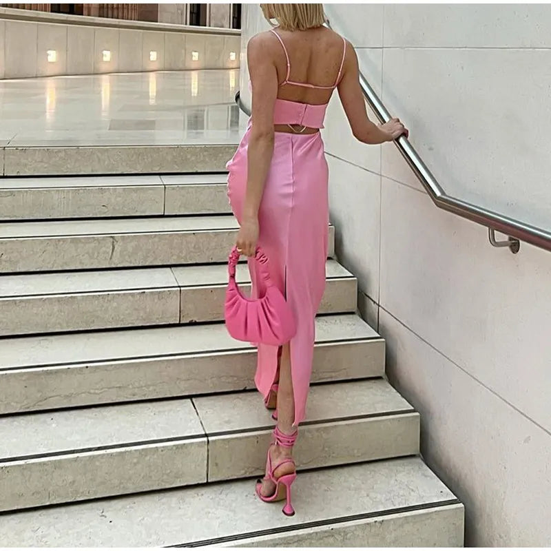 Petite Yapraklı Ayrık Slip Elbise