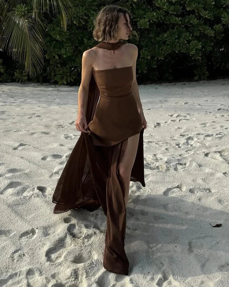 Melina Kurdeleli Straplez Elbise