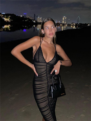 Transparan Allure Midi Elbise