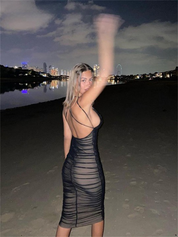 Transparan Allure Midi Elbise