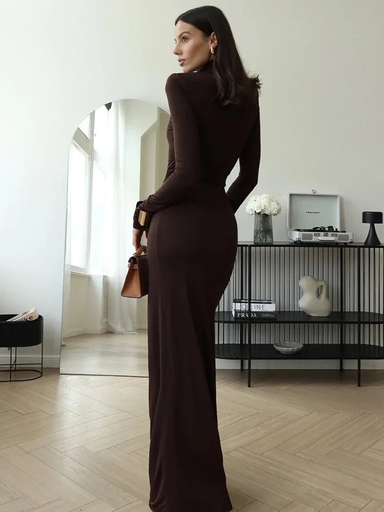 Elsie Uyluk Bölünmüş Maxi Elbise